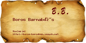 Boros Barnabás névjegykártya