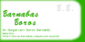 barnabas boros business card