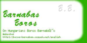 barnabas boros business card